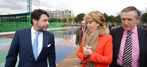 Esperanza Aguirre e Ignacio González en el golf de Chamberí