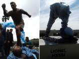 Destrozan la estatua de Messi en Buenos Aires Destrozan la estatua de Messi en Buenos Aires
