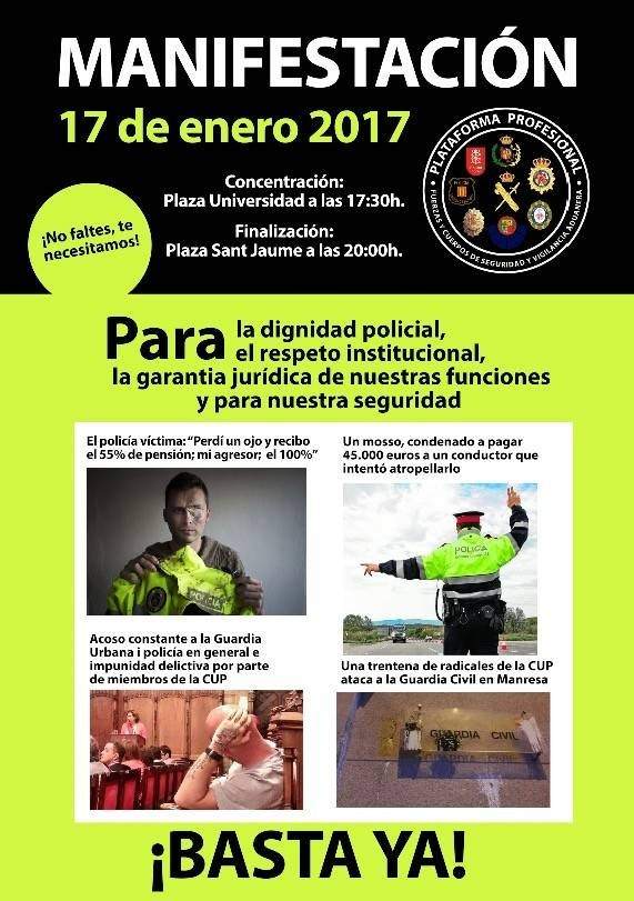 Agentes policiales se manifiestan en Barcelona contra "la impunidad de la CUP"   405482-571-811