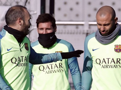 Iniesta, Messi y Mascherano
