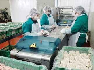 Trabajadores en una foto de archivo