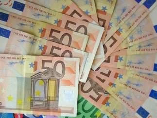 Billetes, dinero, euros, salario, renta