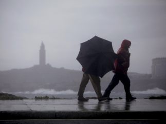 A Coruña, azotada por el temporal