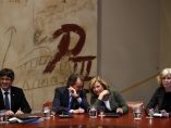 Mas, Ortega y Rigau, en la reunión del Govern Mas, Ortega y Rigau, en la reunión del Govern