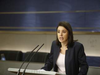 Irene Montero en rueda de prensa en el Congreso
