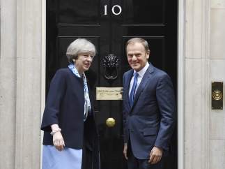 Theresa May y Donald Tusk