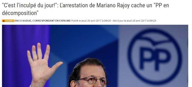El arresto de Rajoy, en el titular de la web El arresto de Rajoy, en el titular de la web
