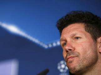 Simeone, durante la rueda de prensa