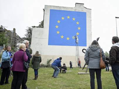 La nueva obra de Banksy sobre el 'brexit'.