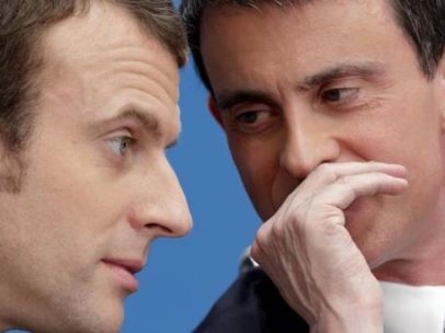 Emmanuel Macron y Manuel Valls
