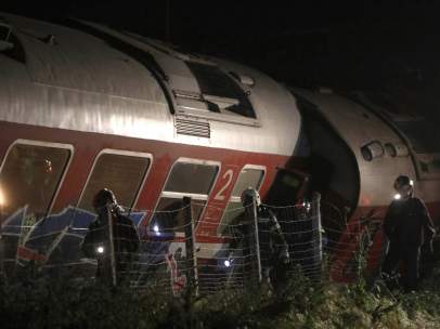 Descarrilamiento de un tren en el norte de Grecia
