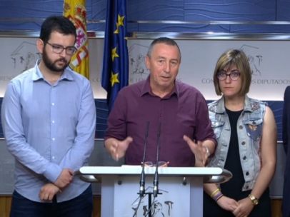 Joan Baldoví y diputados de Compromís