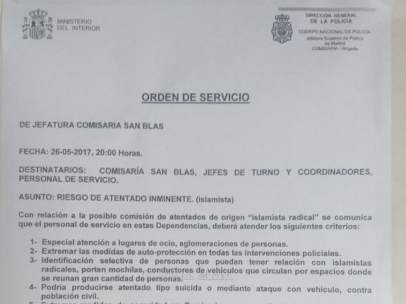 Bulo sobre un supuesto atentado inminente