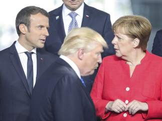 Macron, Merkel y Trump