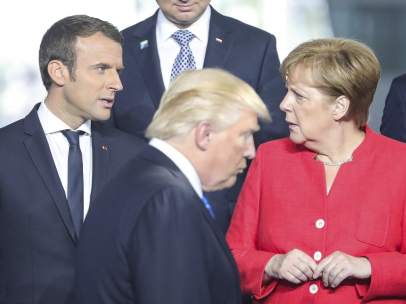 Macron, Merkel y Trump