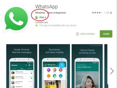 Whatsapp falso