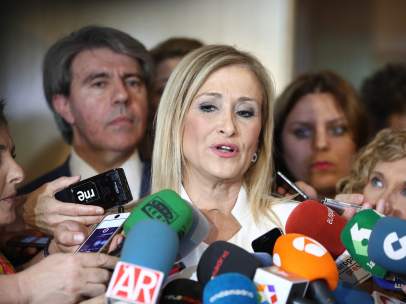 Cristina Cifuentes a su llegada a la comisión de investigación sobre corrupción