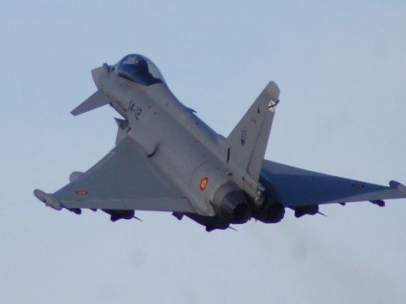 Un 'caza' Eurofighter, en la misión de la Policía Aérea del Báltico