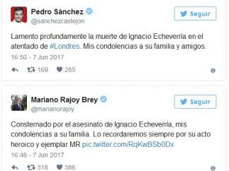 Pedro Sánchez y Mariano Rajoy en Twitter.