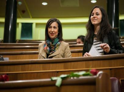 Margarita Robles en los escaños en el Congreso