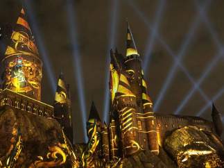 The Nighttime Lights at Hogwarts Castle