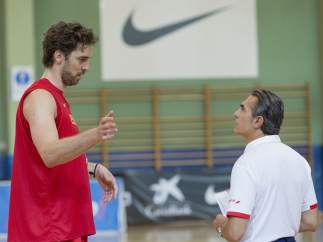 Pau Gasol y Sergio Scariolo
