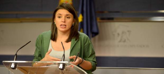 Irene Montero, portavoz de Podemos en el Congreso en rueda de prensa
