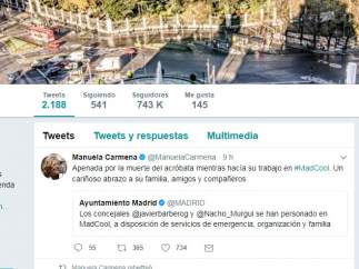 Tuit de Manuela Carmena
