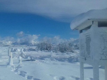 Paisaje nevado en la ciudad argentina de Bariloche