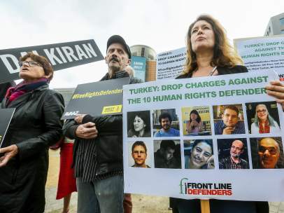 Manifestación a favor de los Derechos Humanos y las libertades públicas en Turquía
