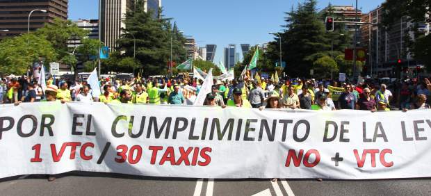 Manifestación taxistas en Madrid