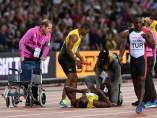 Bolt se lesiona en su despedida Bolt se lesiona en su despedida