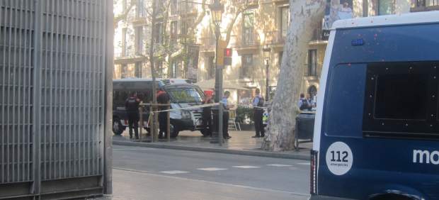 Mossos en La Rambla