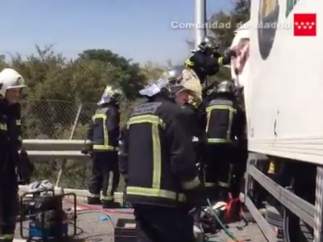 Bomberos intervienen en la zona