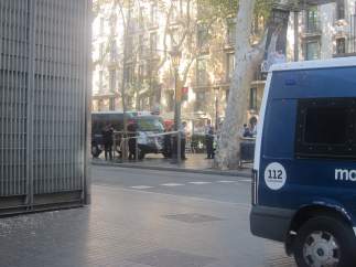 Mossos en La Rambla