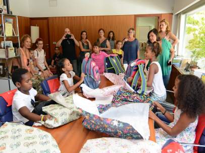 Niños saharauis en el Ayuntamiento de Tomares