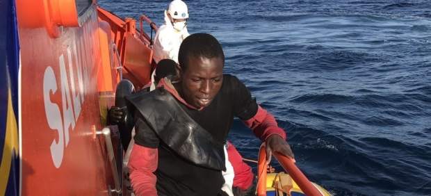 Inmigrantes rescatados en las costas gaditanas