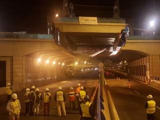 Obras en el puente de la avenida del Mediterráneo