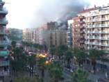 Incendio en un obrador en Barcelona Incendio en un obrador en Barcelona