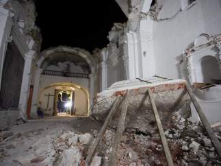 Iglesia derrumbada en Puebla