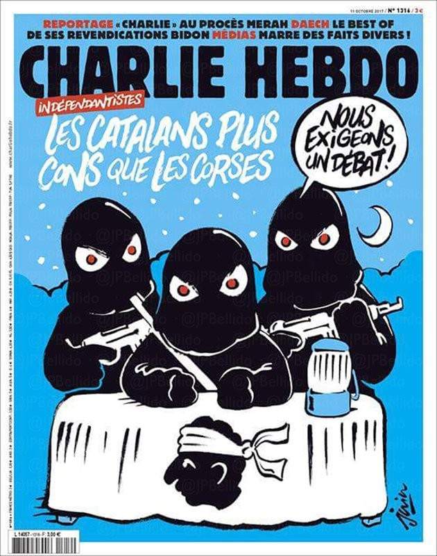 El 'Charlie Hebdo' se burla del independentismo: "Los catalanes son más tontos que los corsos" 558454-630-800