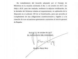 Requerimiento a Puigdemont