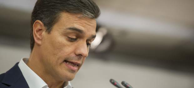 El secretario general del PSOE, Pedro Sánchez, en Ferraz.