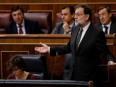El presidente del Gobierno, Mariano Rajoy, en el Congreso.