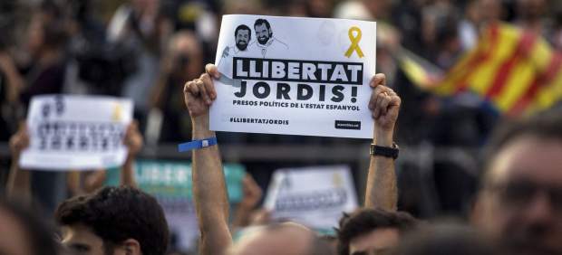 Manifestación para pedir la libertad de los Jordis