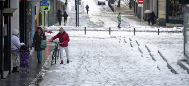 Nieve en las calles de Vitoria