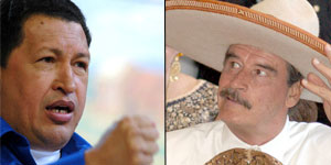 Los presidentes Chávez y Fox Los presidentes Chávez y Fox