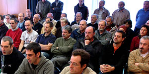 Los acusados de colaborar con ETA, en una rueda de prensa el nueve de noviembre (EFE). Los acusados de colaborar con ETA, en una rueda de prensa el nueve de noviembre (EFE).