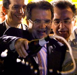 Prodi celebra la victoria Prodi celebra la victoria