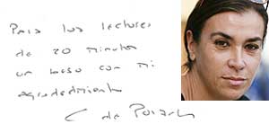 Autógrafo Carmen Posadas
